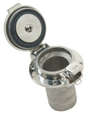 2" Stainless Steel Flip-Top Fuel Fill (non-vented cap) - Round Flange